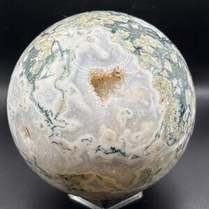 Large Moss Agate Sphere - Over 8 Pounds!